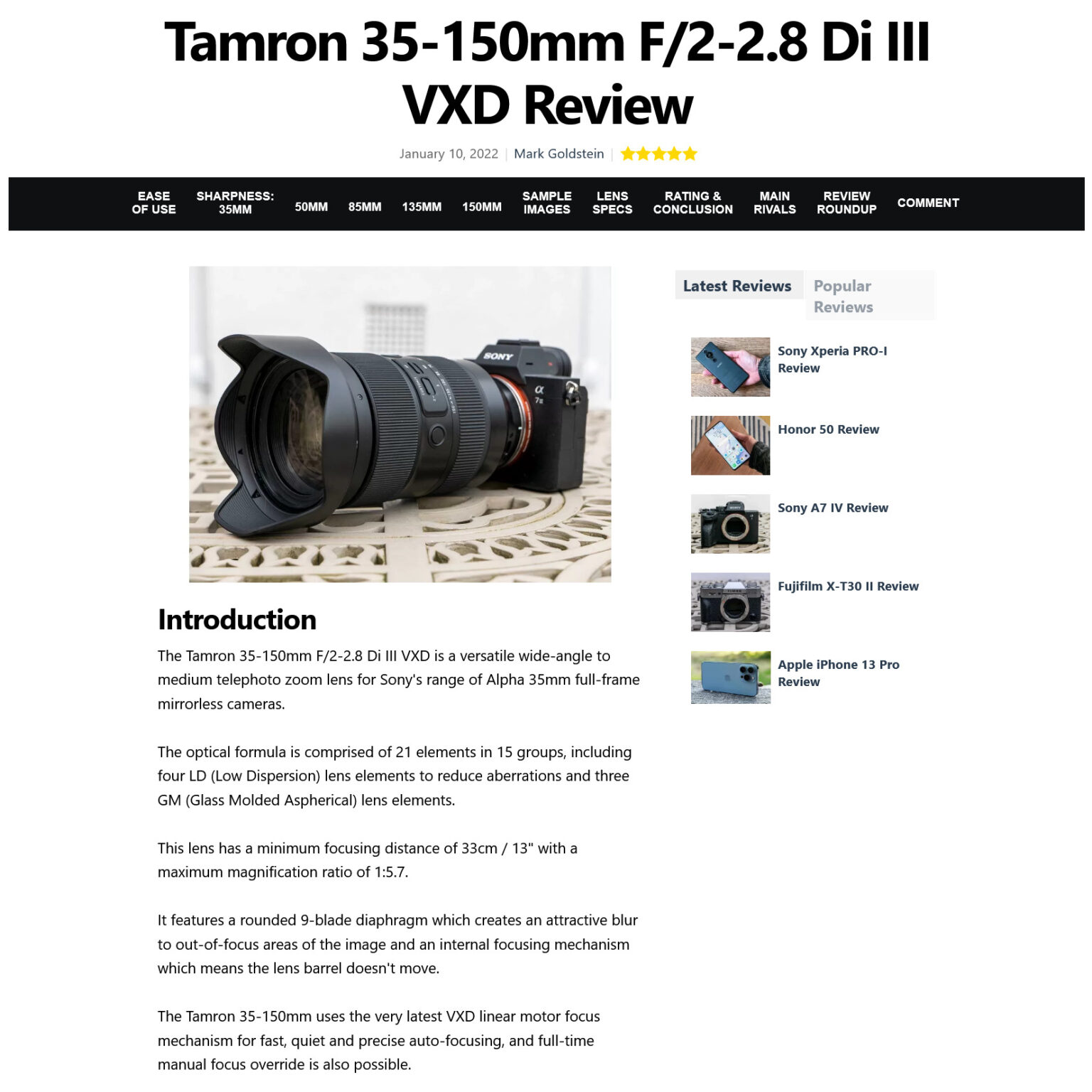 たりすまんページ 35-150mm F/2-2.8 Di III VXDは画期的かつ高性能な大口径ズーム - とるなら