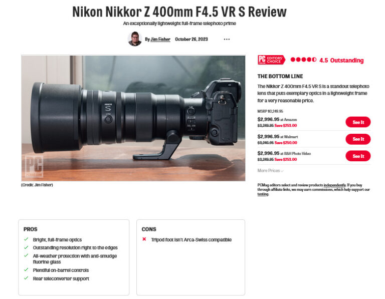 597 Vr NIKKOR Z 400mm f/4.5 VR S は唯一無二で説得力のある選択肢 - とるなら